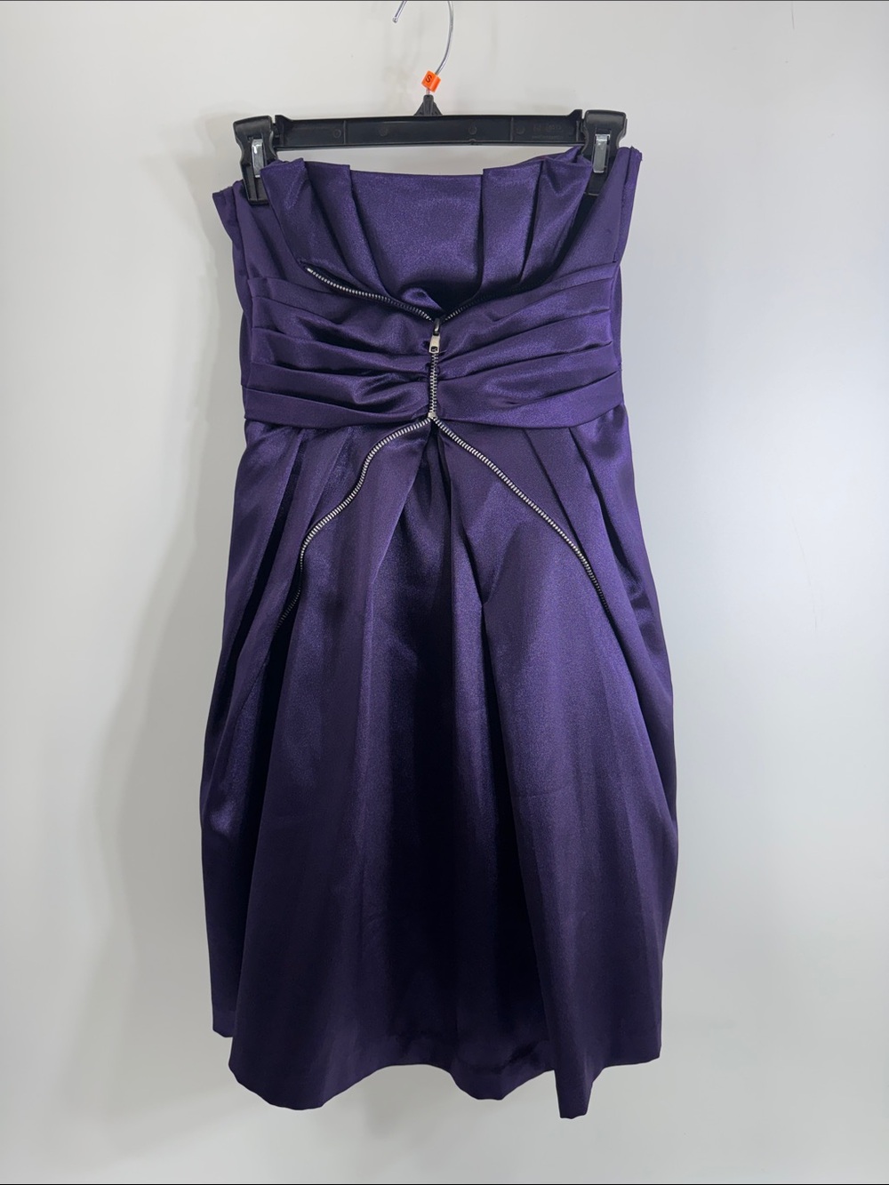 City Triangles Strapless Pleated Cocktail Dress in Purple